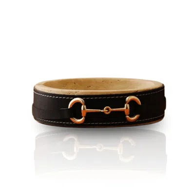 MARLETH NEUTRALS / BLACK TRAVERTINE BOWL TRAY WITH NAVY LEATHER BELT