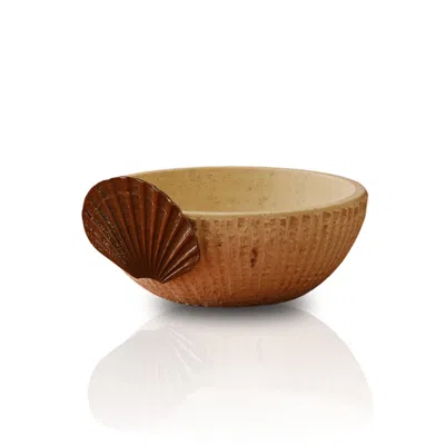 MARLETH NEUTRALS BRONZE SHELL TRAVERTINE BOWL