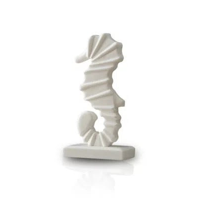 MARLETH WHITE MARBLE SEAHORSE SCULPTURE