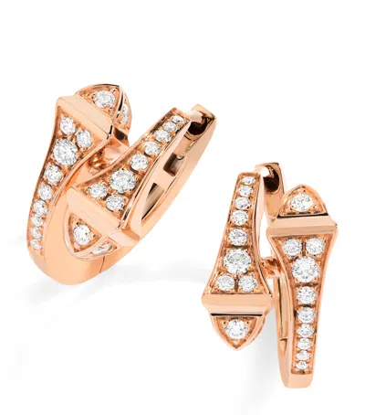 MARLI NEW YORK ROSE GOLD AND DIAMOND CLEO HUGGIE EARRINGS