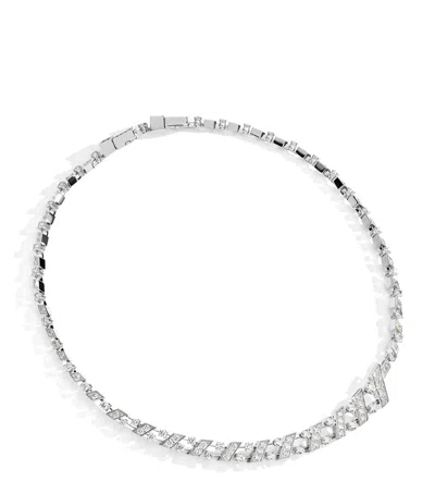 MARLI NEW YORK WHITE GOLD AND DIAMOND FIFTH AVENUE COLLAR NECKLACE
