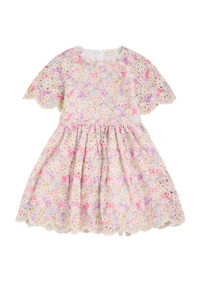 MARLO MARLO KIDS CHARLOTTE FLORAL BRODERIE ANGLAISE COTTON DRESS