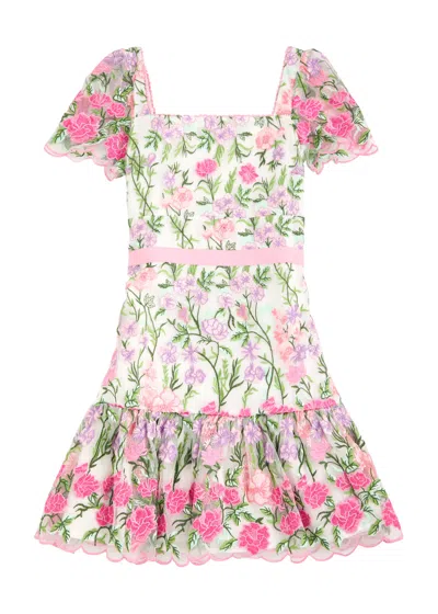 MARLO MARLO KIDS CLARA FLORAL-EMBROIDERED TULLE DRESS