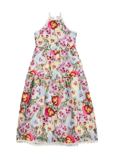 MARLO MARLO KIDS CLAUDIA FLORAL-EMBROIDERED TULLE DRESS