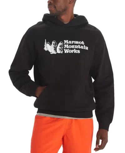 MARMOT MEN'S MMW LOGO FLEECE PULLOVER HOODIE SWEATSHIRT