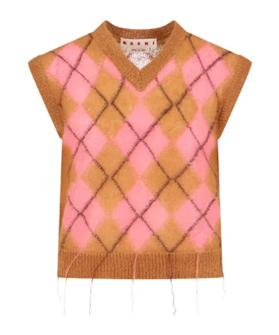 MARNI MARNI GEOMETRIC PATTERNED KNITTED VEST