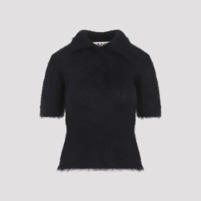 MARNI WOMEN BLACK FUR POLO, S LUXURY POLOS FOR WOMEN DARVEYS