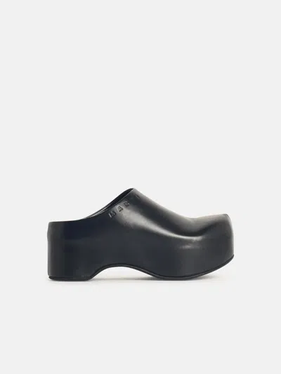 MARNI BLACK LEATHER SABOTS