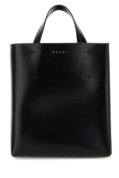 MARNI BLACK LEATHER SMALL MUSEO HANDBAG