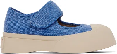 MARNI BLUE PABLO MARY JANE BALLERINA FLATS