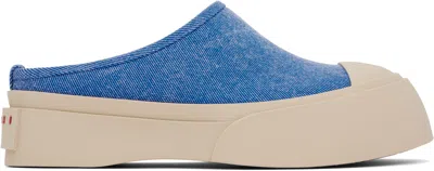 MARNI BLUE PABLO SABOT SLIP-ON LOAFERS