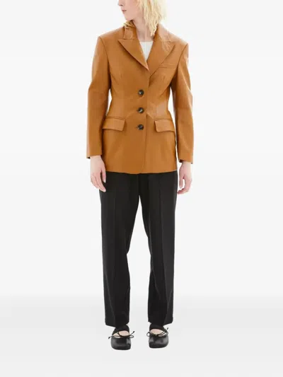 MARNI BUTTON-FASTENING LEATHER JACKET