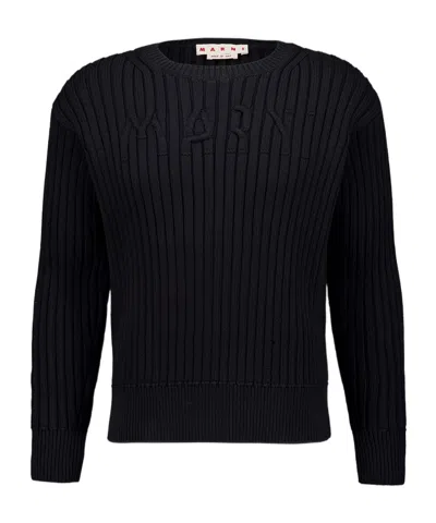 MARNI CABLE LOGO CREWNECK SWEATER