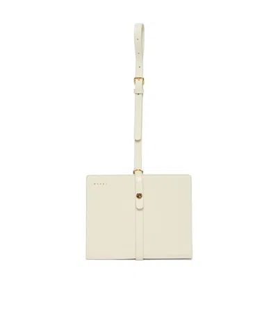 MARNI CALF LEATHER STRAPPED CLUTCH BAG