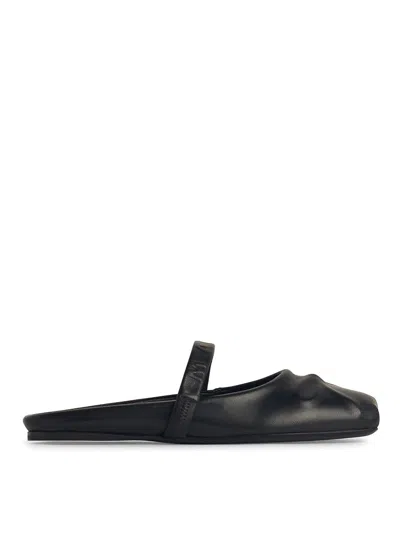 MARNI BLACK LEATHER MULES