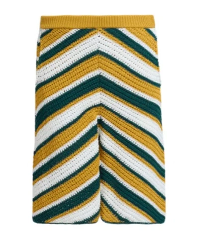 MARNI MARNI STRIPED CROCHET-KNIT SHORTS