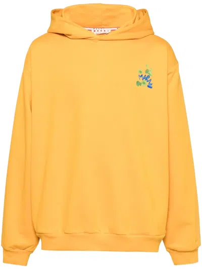 MARNI DRIPPING FLOWER LOGO HOODIE