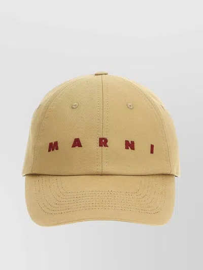 MARNI EMBROIDERED LOGO CAP CURVED BRIM