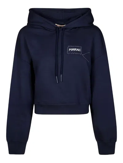 MARNI EMBROIDERED-PATCH HOODIE