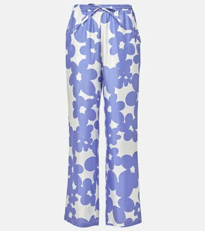 MARNI FLORAL SILK WIDE-LEG PANTS