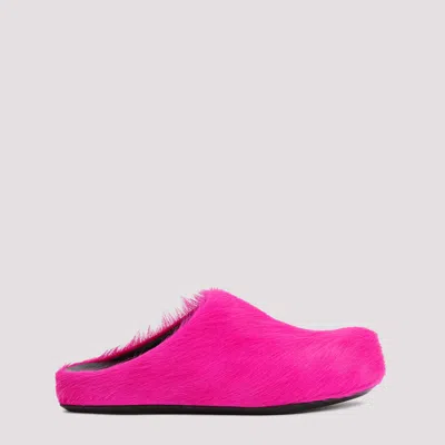 MARNI WOMEN FUCHSIA SLIP ON SLIDES, 6.5 LUXURY MULES FOR WOMEN DARVEYS