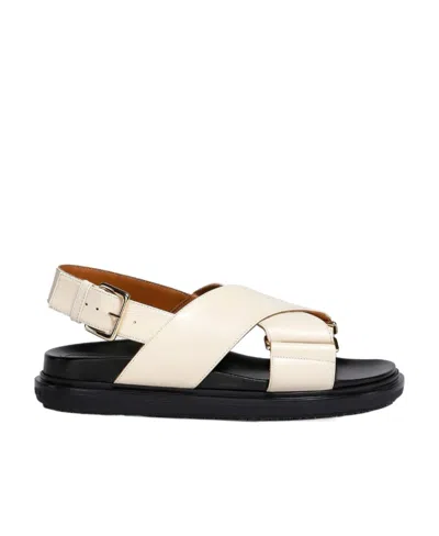 MARNI MARNI LOGO EMBOSSED BUCKLED SANDALS