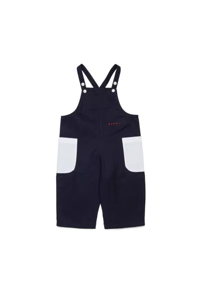 MARNI GABARDINE DUNGAREES WITH POCKETS