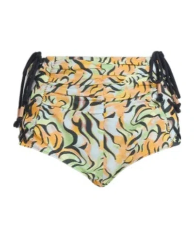 MARNI ORANGE AND GREEN PRINTED ORGANIC POPLIN HOT PANTS