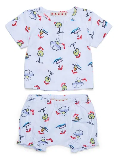 MARNI GRAPHIC-PRINT T-SHIRT AND SHORTS SET
