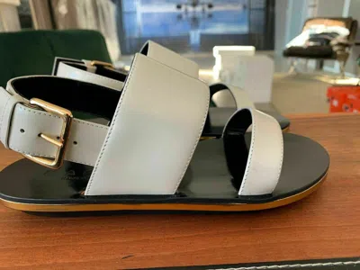 MARNI MARNI ICONIC CULT LEATHER SANDALS FLATS SLIDES BUCKLE SANDALEN SCHUHE SHOES 37
