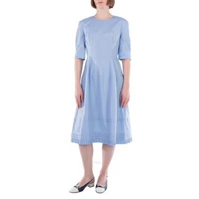 MARNI MARNI IRIS BLUE A-LINE MIDI DRESS