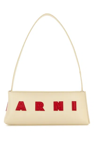 MARNI IVORY LEATHER SHOULDER BAG