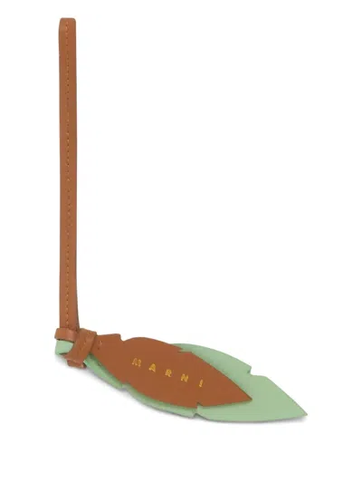 MARNI LEATHER LEAF KEYCHAIN