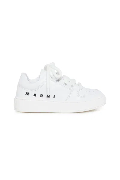 MARNI LEATHER LOW TRAINERS WITH LOGO
