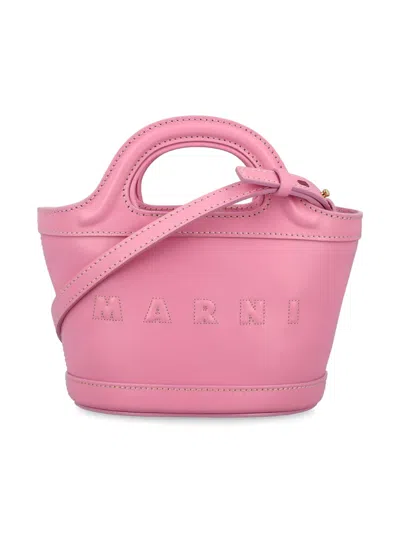 MARNI LOGO-EMBOSSED LEATHER BAG