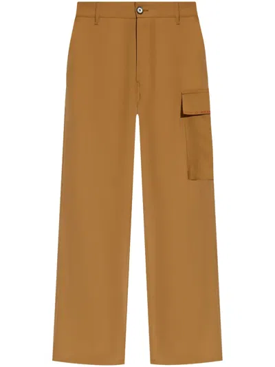 MARNI LOGO-EMBROIDERED CARGO TROUSERS