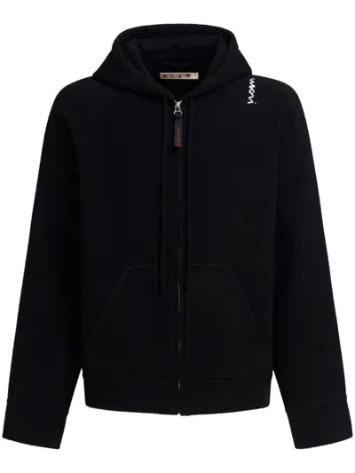 MARNI LOGO-EMBROIDERED HOODED JACKET