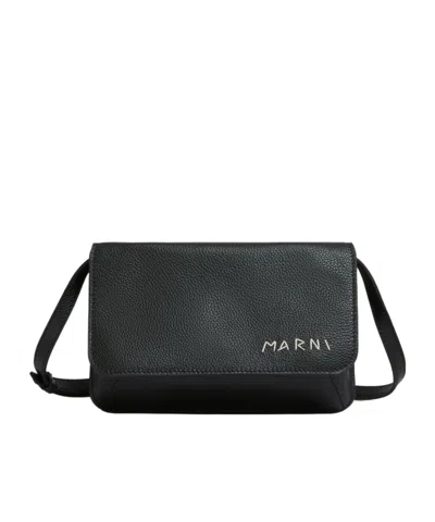 MARNI MARNI LOGO-EMBROIDERED FOLDOVER TOP BELT BAG