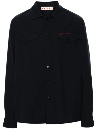 MARNI LOGO-EMBROIDERED SHIRT