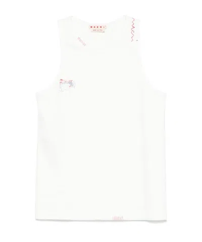 MARNI LOGO-EMBROIDERED TANK TOP