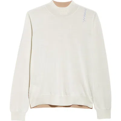 MARNI MARNI LOGO EMBROIDERED VIRGIN WOOL SWEATER