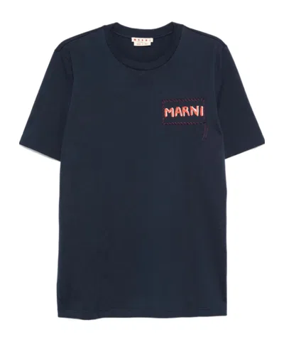 MARNI MARNI LOGO-PRINTED CREWNECK T-SHIRT