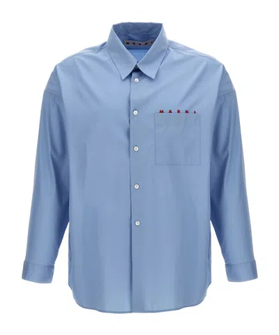 MARNI MARNI LOGO PRINTED LONG-SLEEVED SHIRT