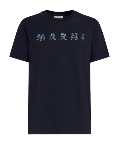 MARNI MARNI LOGO PRINTED CREWNECK T-SHIRT