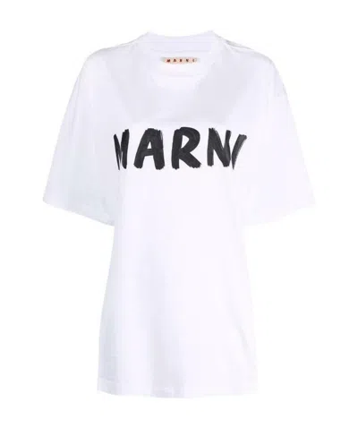 MARNI MARNI LOGO PRINTED CREWNECK T-SHIRT