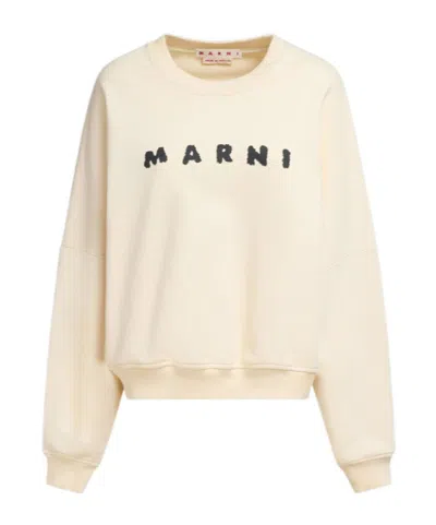 MARNI MARNI LOGO PRINTED DROP SHOULDER SWEATSHIRT