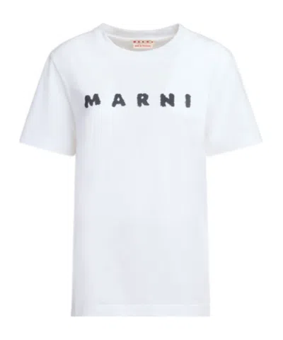 MARNI MARNI SCRIBBLED LOGO JERSEY T-SHIRT
