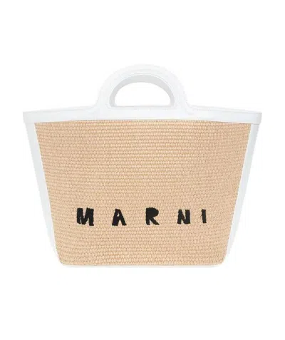 MARNI MARNI LOGO DETAILED TOP HANDLE TOTE BAG