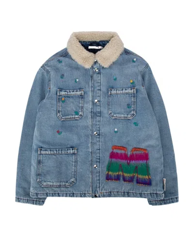 MARNI MARNI KIDS LOGO PATCH BUTTONED DENIM JACKET