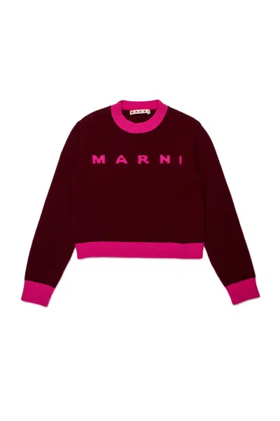 MARNI MAGLIONE GIROCOLLO IN MISTO LANA-CASHMERE COLORBLOCK